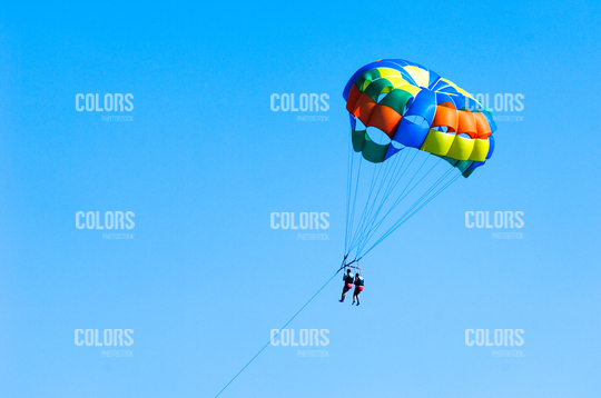 Tourists doing parasailing, Marbella